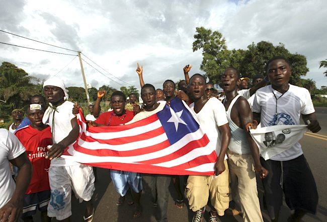 Liberians have great pride in their flag.... but should they be more worried about Ebola?
